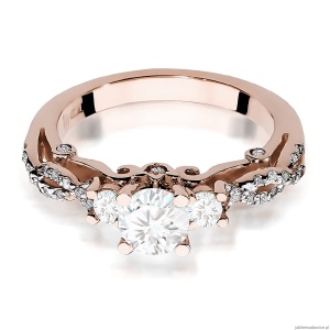 Pierścionek W0023 Diament Laboratoryjny 0,70ct różowe złoto