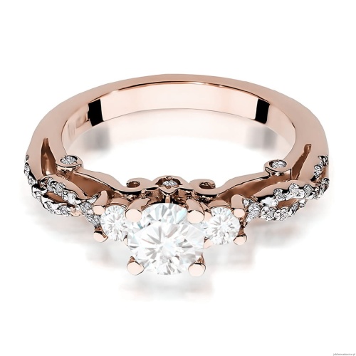 Pierścionek W0023 Diament Laboratoryjny 0,70ct różowe złoto