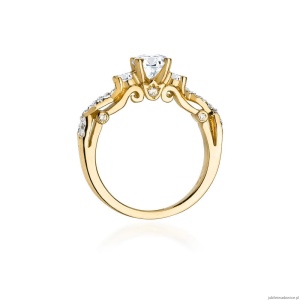 Pierścionek W0023 Diament Laboratoryjny 0,50ct żółte złoto