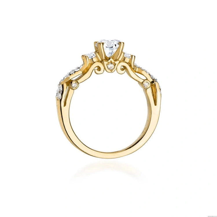 Pierścionek W0023 Diament Laboratoryjny 0,50ct żółte złoto