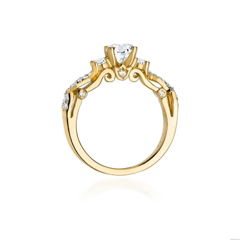 Pierścionek W0023 Diament Laboratoryjny 0,70ct żółte złoto