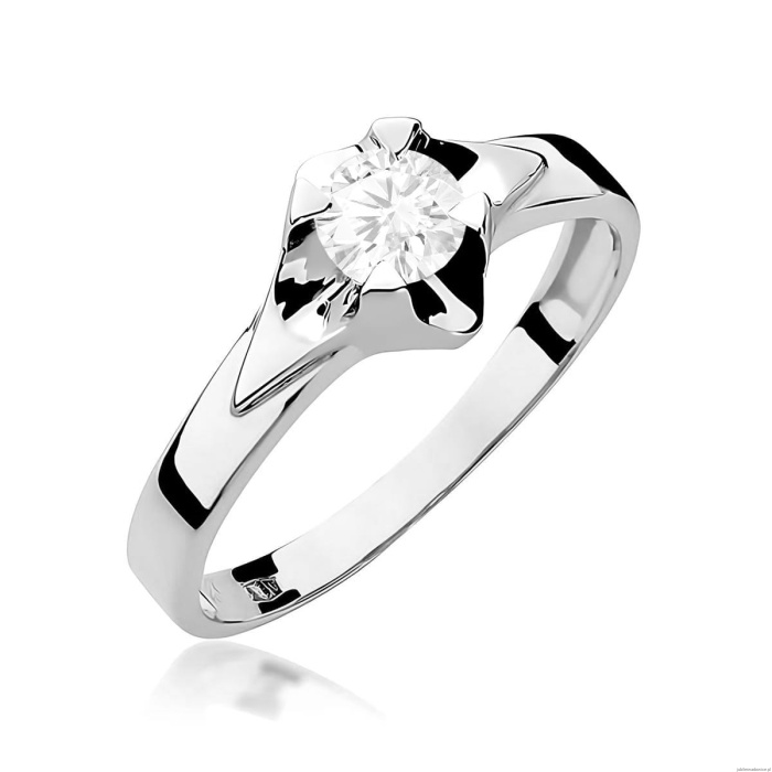 Pierścionek W0155 Diament Laboratoryjny 0,50ct białe złoto