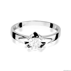 Pierścionek W0155 Diament Laboratoryjny 0,50ct białe złoto