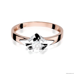 Pierścionek W0155 Diament Laboratoryjny 0,20ct różowe złoto