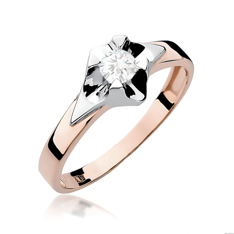 Pierścionek W0155 Diament Laboratoryjny 0,30ct różowe złoto