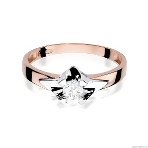 Pierścionek W0155 Diament Laboratoryjny 0,30ct różowe złoto