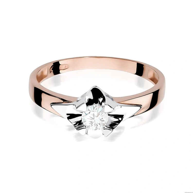 Pierścionek W0155 Diament Laboratoryjny 0,30ct różowe złoto