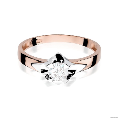 Pierścionek W0155 Diament Laboratoryjny 0,50ct różowe złoto