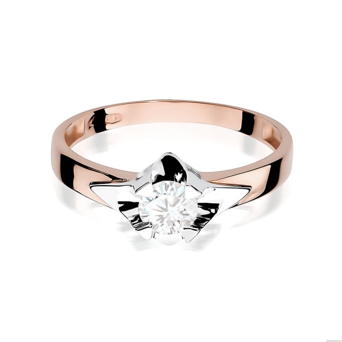 Pierścionek W0155 Diament Laboratoryjny 0,50ct różowe złoto