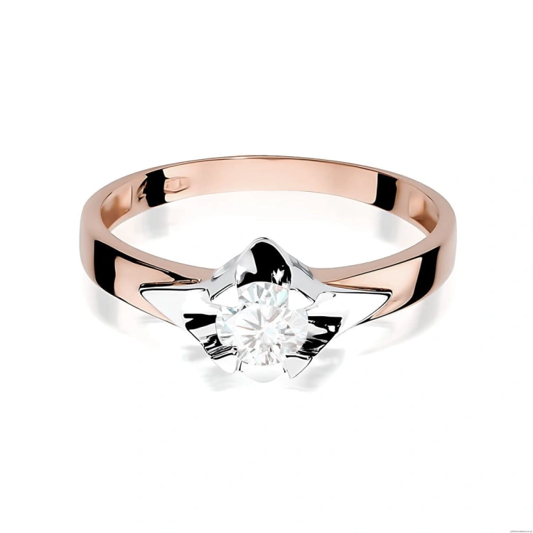 Pierścionek W0155 Diament Laboratoryjny 0,50ct różowe złoto