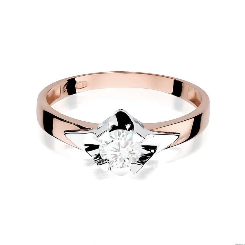 Pierścionek W0155 Diament Laboratoryjny 0,50ct różowe złoto