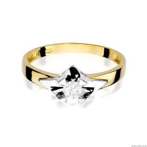 Pierścionek W0155 Diament Laboratoryjny 0,20ct żółte złoto