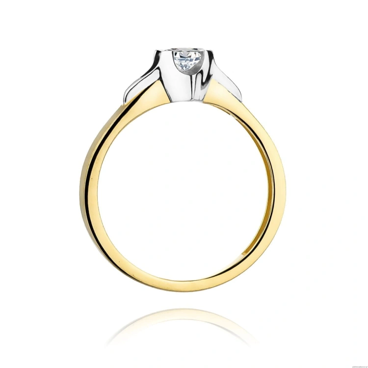 Pierścionek W0155 Diament Laboratoryjny 0,20ct żółte złoto