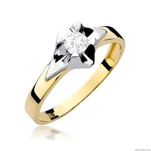 Pierścionek W0155 Diament Laboratoryjny 0,30ct żółte złoto