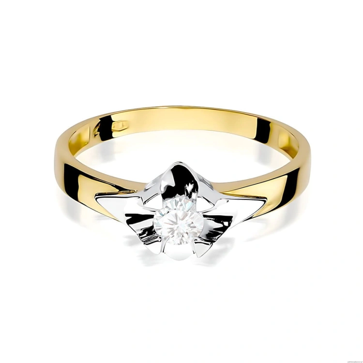 Pierścionek W0155 Diament Laboratoryjny 0,30ct żółte złoto