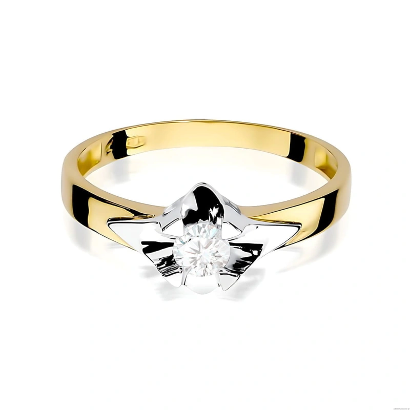 Pierścionek W0155 Diament Laboratoryjny 0,30ct żółte złoto
