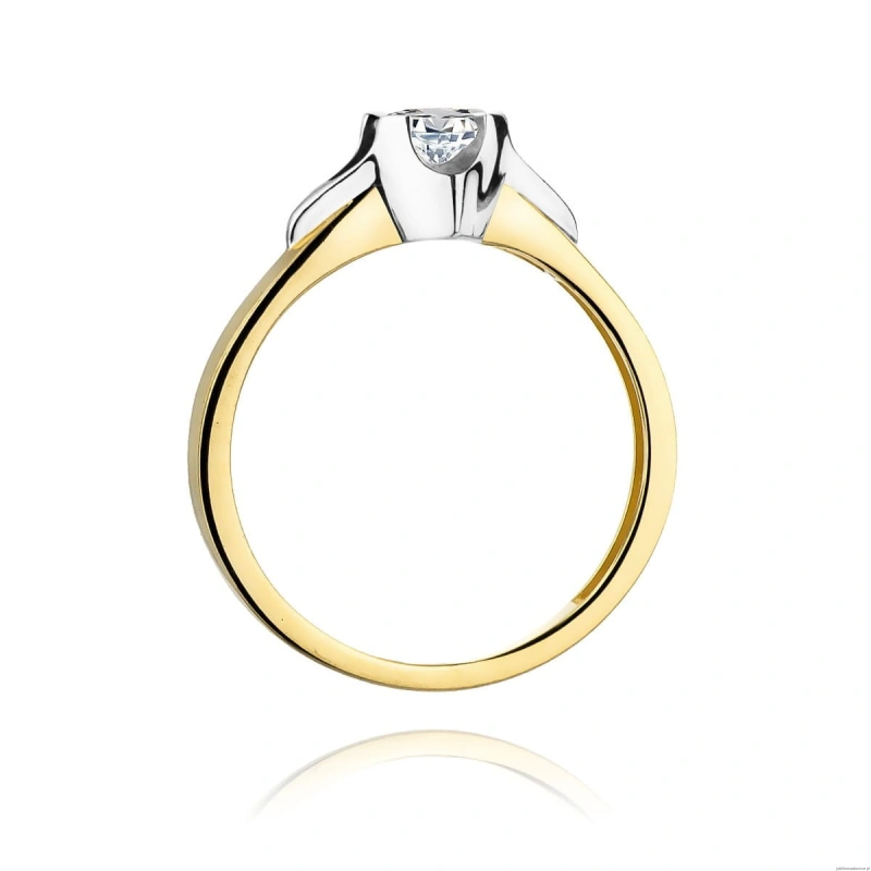 Pierścionek W0155 Diament Laboratoryjny 0,30ct żółte złoto