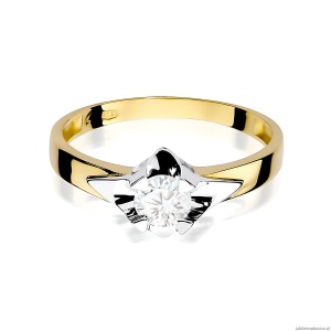 Pierścionek W0155 Diament Laboratoryjny 0,50ct żółte złoto