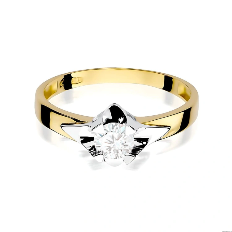 Pierścionek W0155 Diament Laboratoryjny 0,50ct żółte złoto