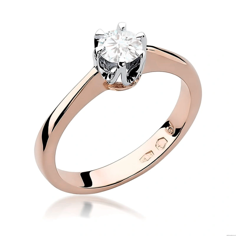 Pierścionek W0220B Diament Laboratoryjny 0,25ct różowe złoto