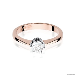Pierścionek W0220B Diament Laboratoryjny 0,25ct różowe złoto