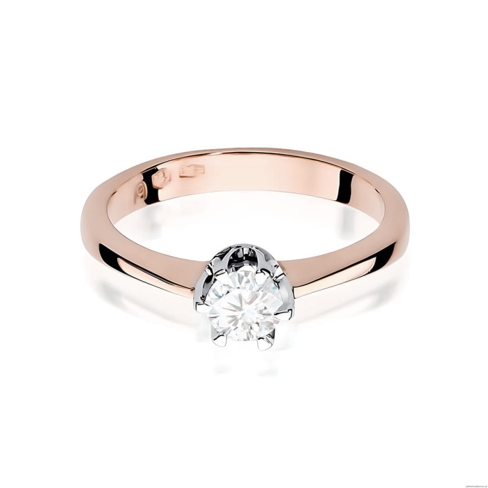 Pierścionek W0220B Diament Laboratoryjny 0,25ct różowe złoto