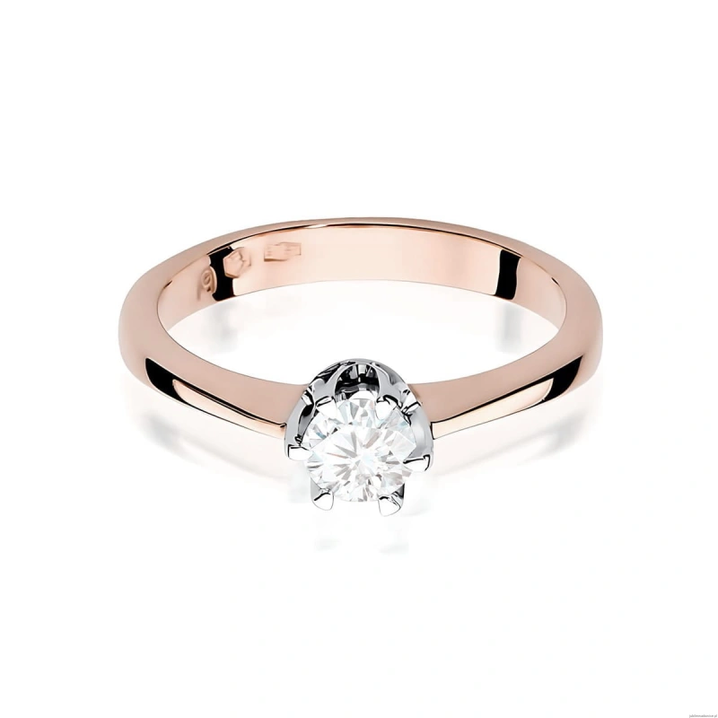 Pierścionek W0220B Diament Laboratoryjny 0,25ct różowe złoto