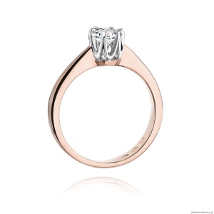 Pierścionek W0220B Diament Laboratoryjny 0,25ct różowe złoto