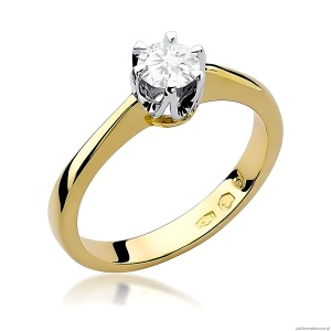 Pierścionek W0220B Diament Laboratoryjny 0,25ct żółte złoto