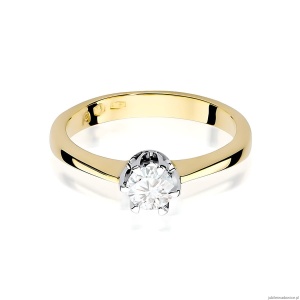 Pierścionek W0220B Diament Laboratoryjny 0,25ct żółte złoto