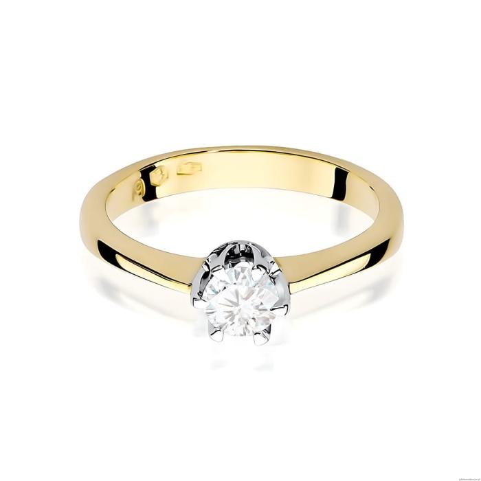 Pierścionek W0220B Diament Laboratoryjny 0,25ct żółte złoto