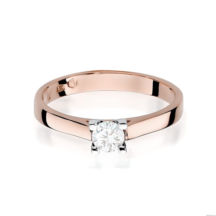 Pierścionek W0221B Diament Laboratoryjny 0,25ct różowe złoto