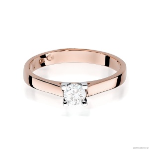 Pierścionek W0221B Diament Laboratoryjny 0,30ct różowe złoto