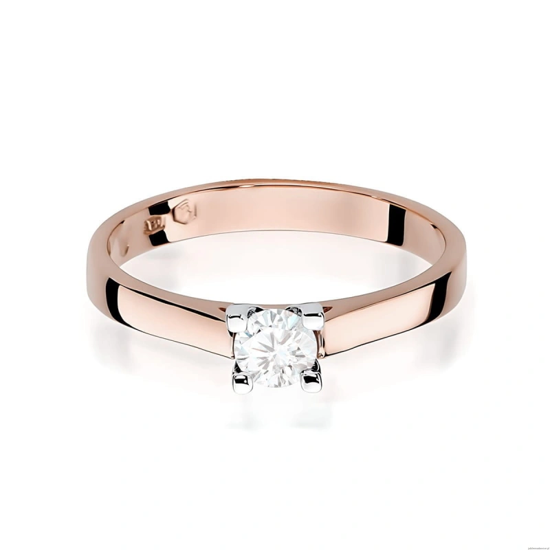 Pierścionek W0221B Diament Laboratoryjny 0,30ct różowe złoto