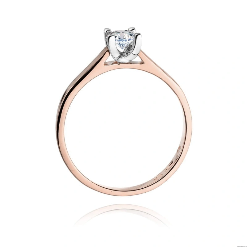 Pierścionek W0221B Diament Laboratoryjny 0,30ct różowe złoto