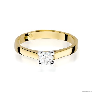 Pierścionek W0221B Diament Laboratoryjny 0,25ct żółte złoto