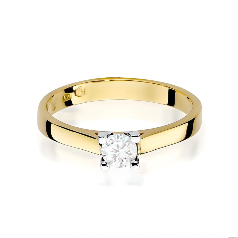 Pierścionek W0221B Diament Laboratoryjny 0,25ct żółte złoto