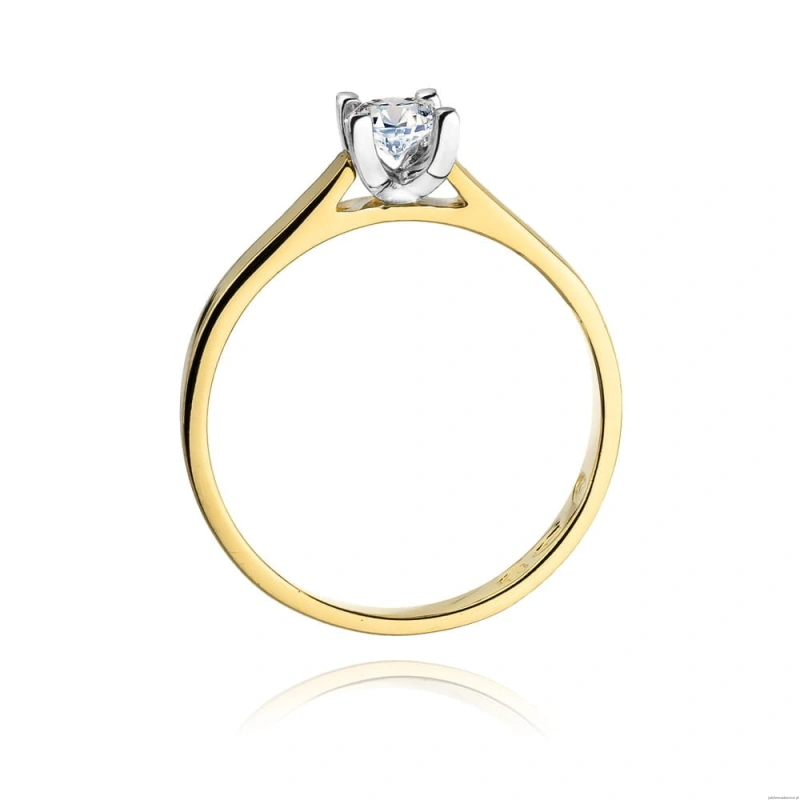 Pierścionek W0221B Diament Laboratoryjny 0,25ct żółte złoto