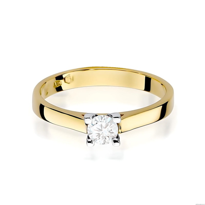 Pierścionek W0221B Diament Laboratoryjny 0,30ct żółte złoto