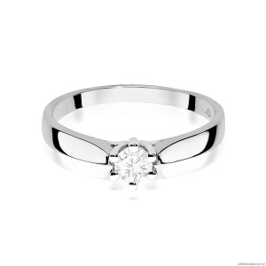 Pierścionek W0222B Diament Laboratoryjny 0,25ct białe złoto