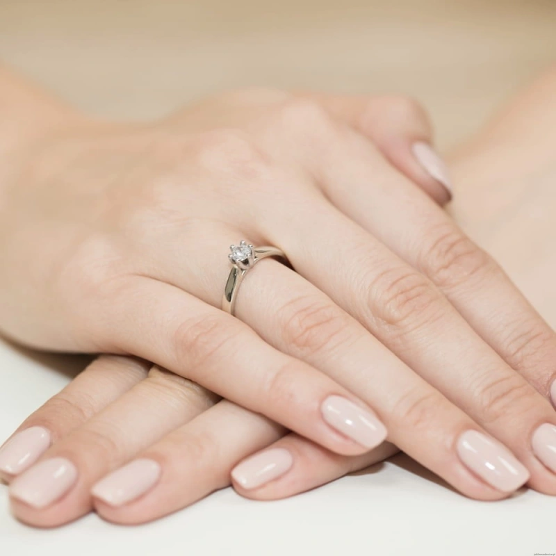 Pierścionek W0222B Diament Laboratoryjny 0,25ct białe złoto