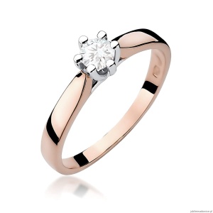 Pierścionek W0222B Diament Laboratoryjny 0,25ct różowe złoto