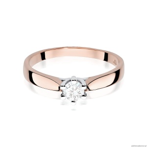 Pierścionek W0222B Diament Laboratoryjny 0,25ct różowe złoto