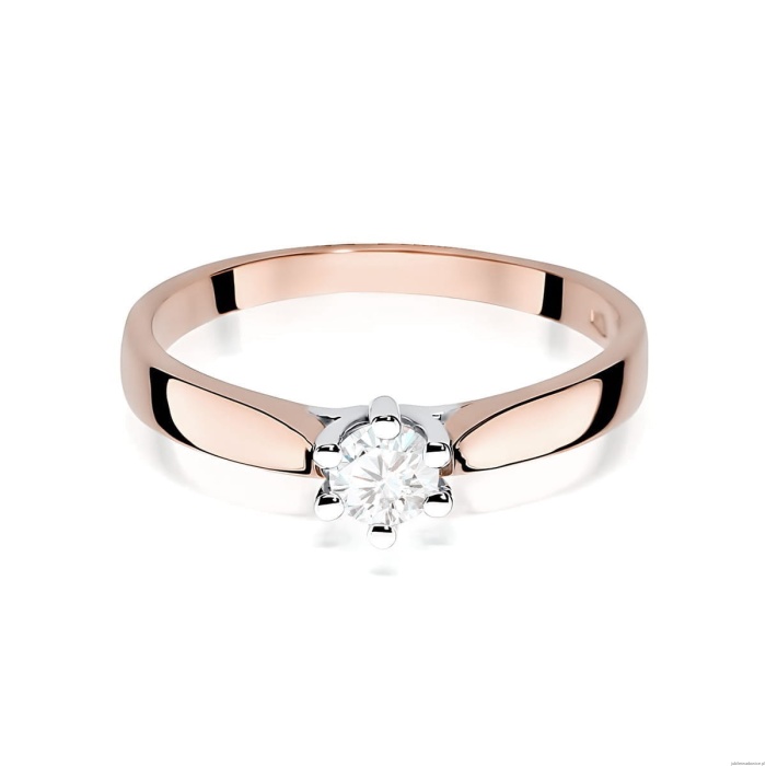 Pierścionek W0222B Diament Laboratoryjny 0,25ct różowe złoto