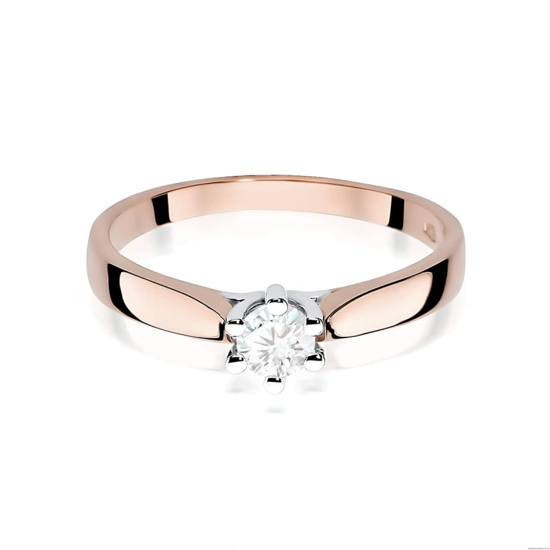 Pierścionek W0222B Diament Laboratoryjny 0,25ct różowe złoto