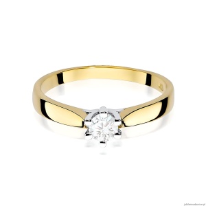 Pierścionek W0222B Diament Laboratoryjny 0,25ct żółte złoto