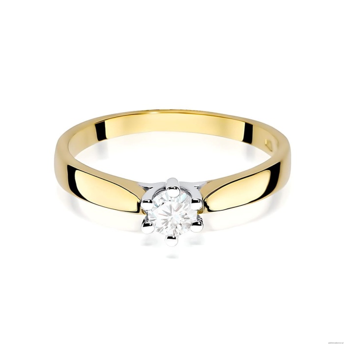 Pierścionek W0222B Diament Laboratoryjny 0,25ct żółte złoto