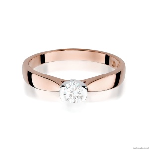 Pierścionek W0223B Diament Laboratoryjny 0,25ct różowe złoto