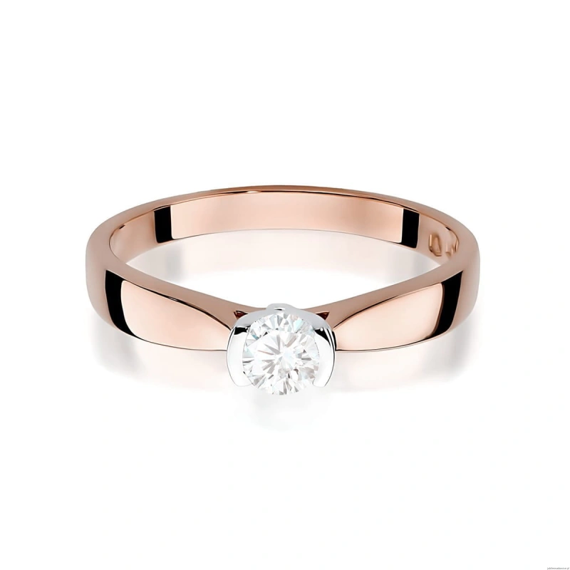 Pierścionek W0223B Diament Laboratoryjny 0,25ct różowe złoto