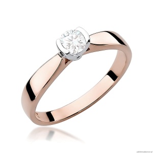 Pierścionek W0223B Diament Laboratoryjny 0,30ct różowe złoto
